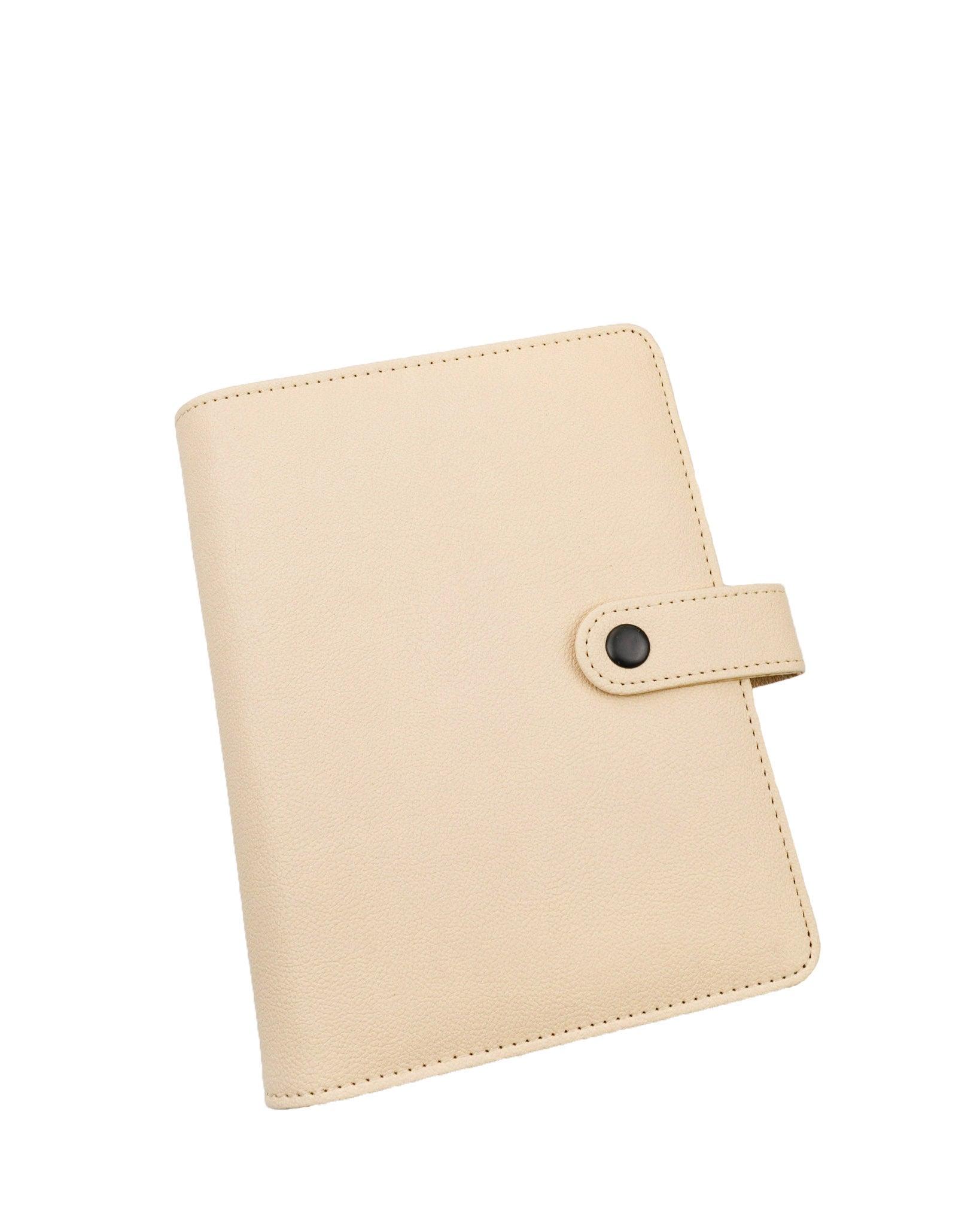 Vegan Leather Planner Cover, Six Ring, Crème