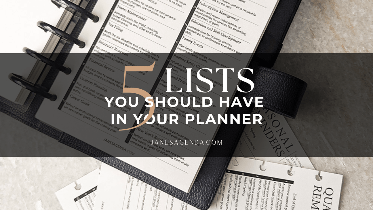 5 Lists you should have in your journal or planner