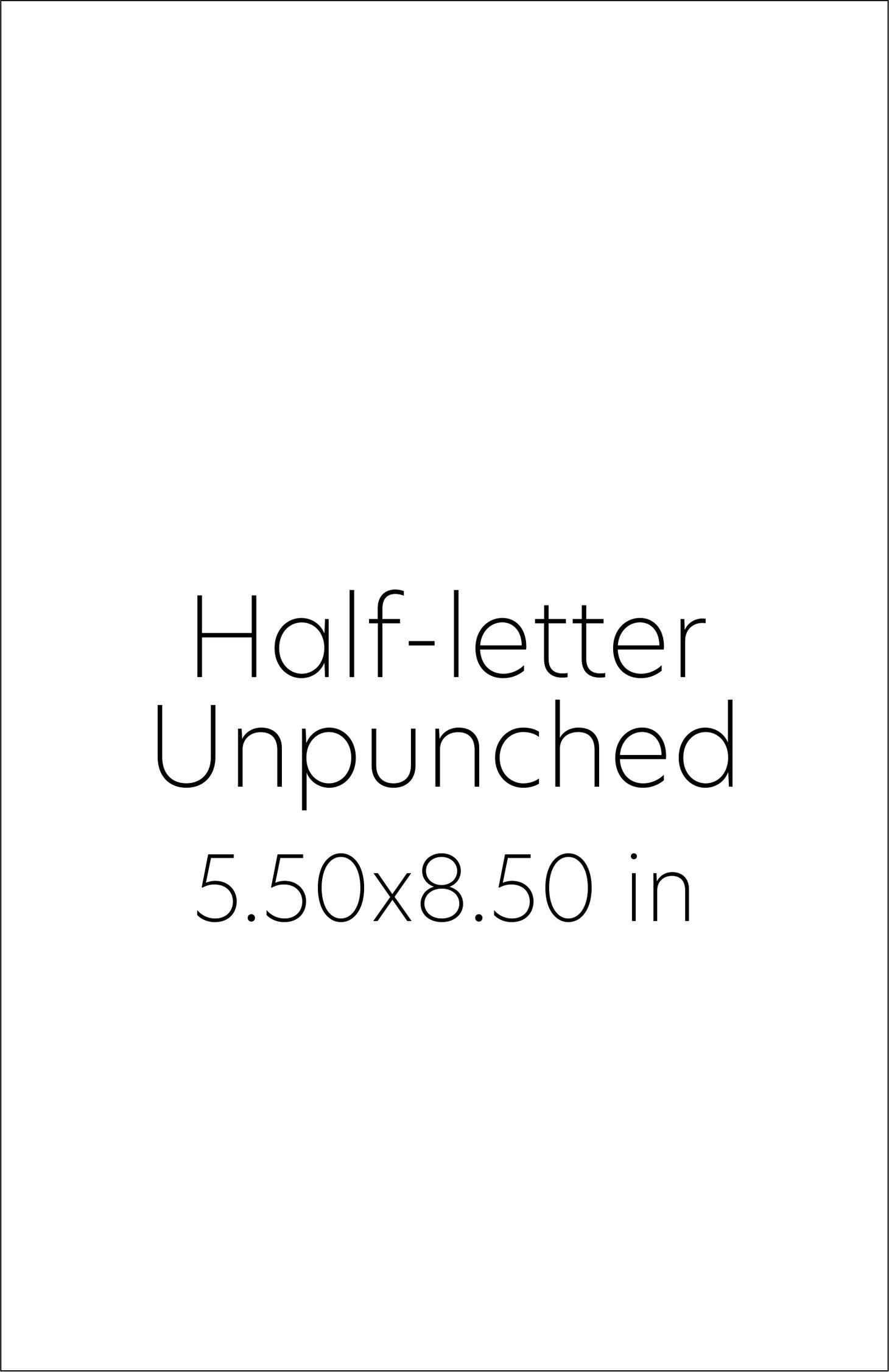 Shop by Size Halfletter Unpunched