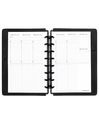 Weekly planner inserts and calendar pages for discbound planner sizes and A5 size ringbound planner binding systems by Jane's Agenda.