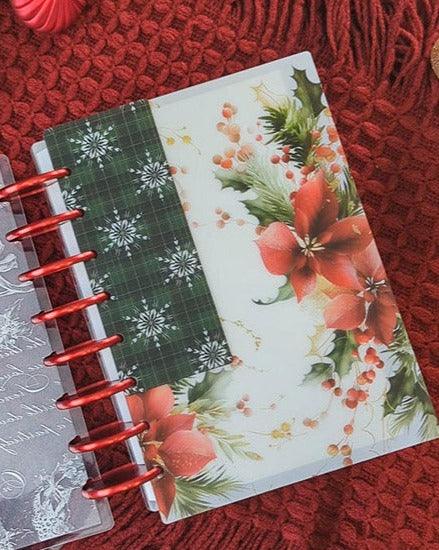 Holiday themed plastic page finder and bookmark by Jane's Agenda for discbound and six ring planner systems and planner notebooks.
