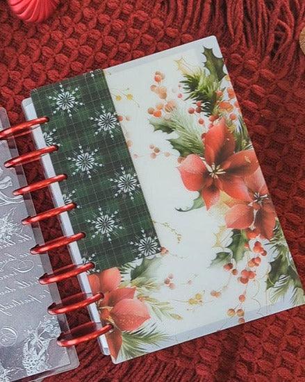 Holiday themed plastic page finder and bookmark by Jane's Agenda for discbound planner systems and planner notebooks.