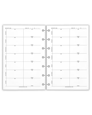 Activity Log discbound planner inserts for tacking fitness and exercise by Jane's Agenda.