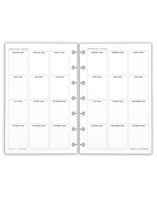 Annual Goals Planning Planner inserts for discbound planner systems by JAne's Agenda.