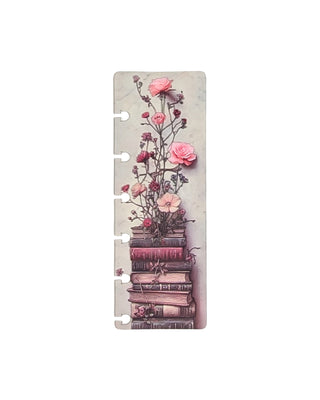 April Page Finder with a floral book stack design by Jane's Agenda® for discbound planners