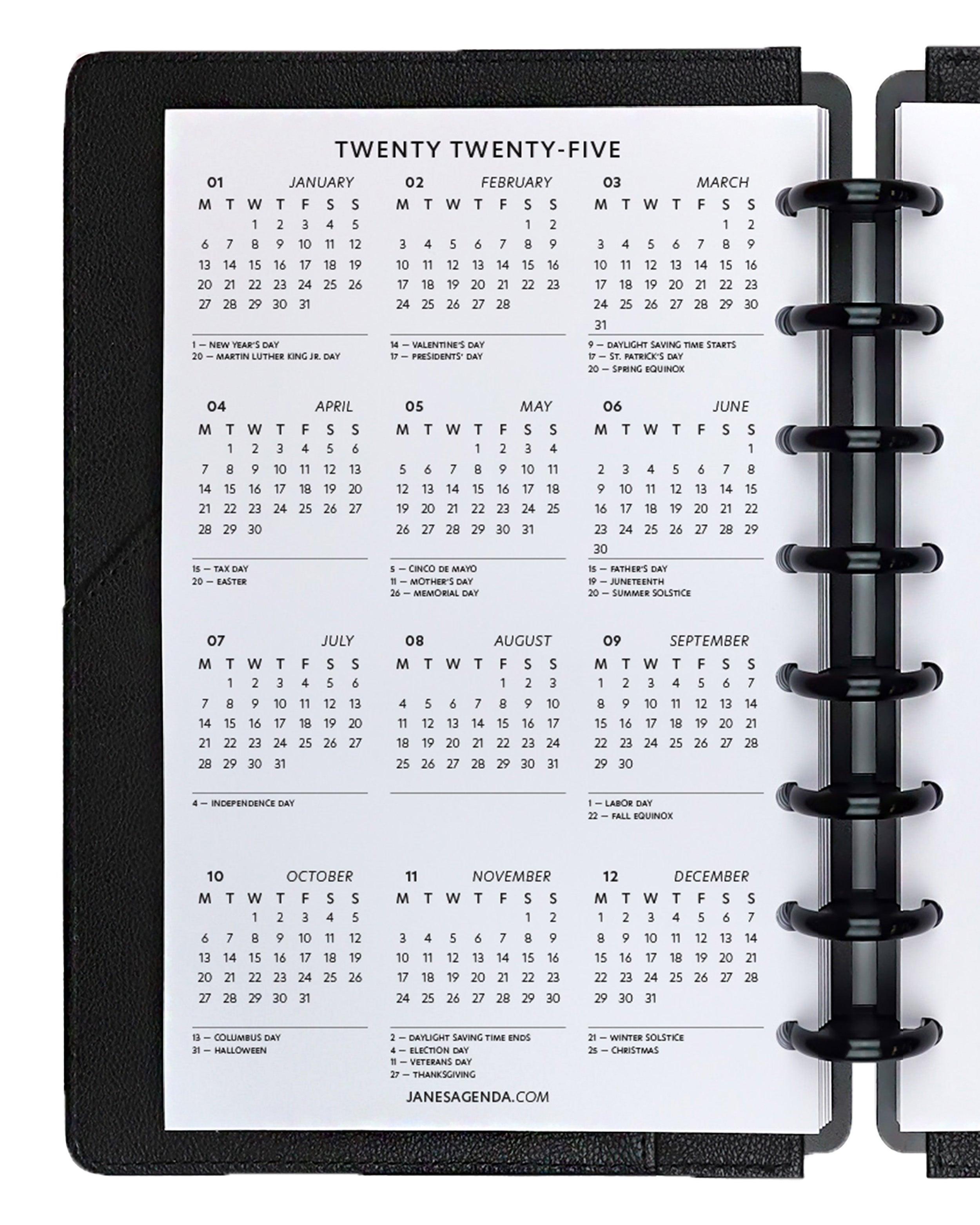 Monthly Planner Inserts | The Essential Agenda | Dated - Jane's Agenda®