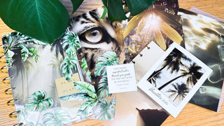 Jane's Agenda discbound planner system with interchangeable decorative Planner Dashboards, motivational quote planner inserts, and tropical Planner Cover — refillable planner accessories for bold, aesthetic planning setups.