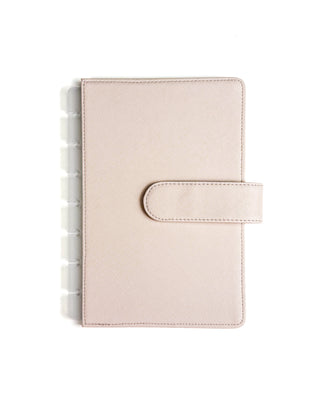 Discbound Snap Planner Cover | Saffiano Vegan Leather | Barely Pink