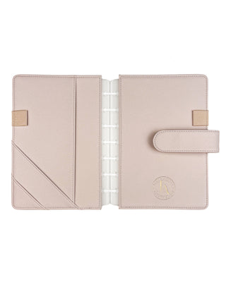 Discbound Snap Planner Cover | Saffiano Vegan Leather | Barely Pink