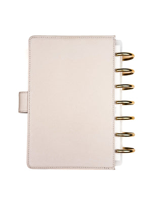 Discbound Snap Planner Cover | Saffiano Vegan Leather | Barely Pink