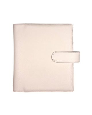 Discbound Wrap Planner Cover | Saffiano Vegan Leather | Barely Pink