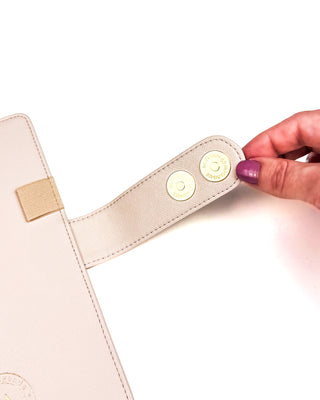 Discbound Snap Planner Cover | Saffiano Vegan Leather | Barely Pink