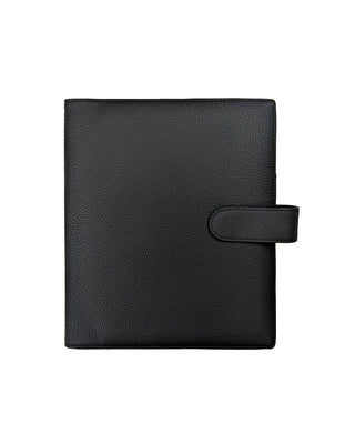 Vegan Leather Wrap Planner Cover | Black