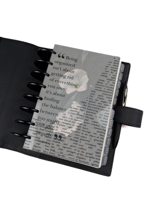 Vegan Leather Wrap Planner Cover | Black