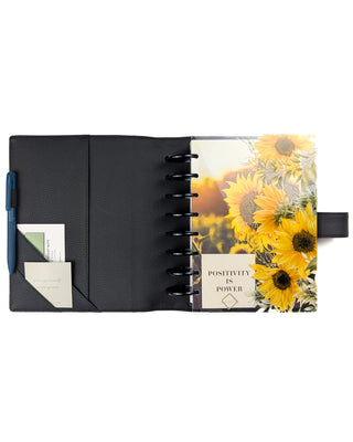 Vegan Leather Wrap Planner Cover | Black