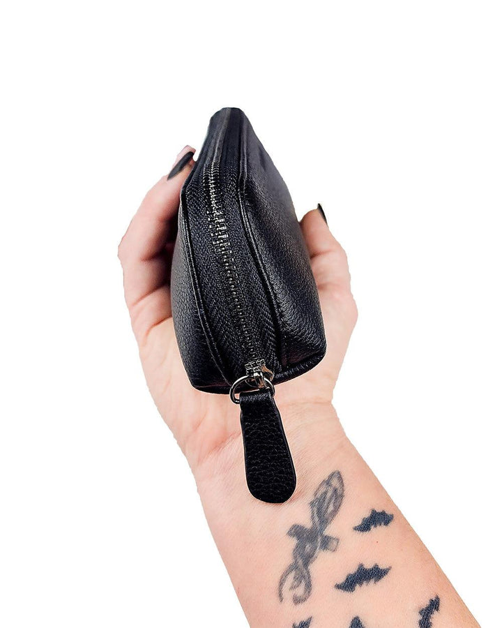 Vegan Leather Zip Pen Pouch | Black - Jane's Agenda®