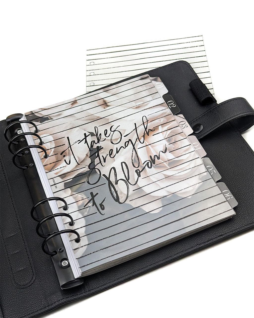 Clear Plastic Planner Dashboard Set for A5 and Unpunch Half Letter Notebooks By Jane's Agenda.