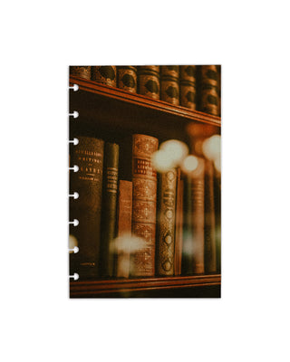 a Bookshelf with vintage books on the cover.