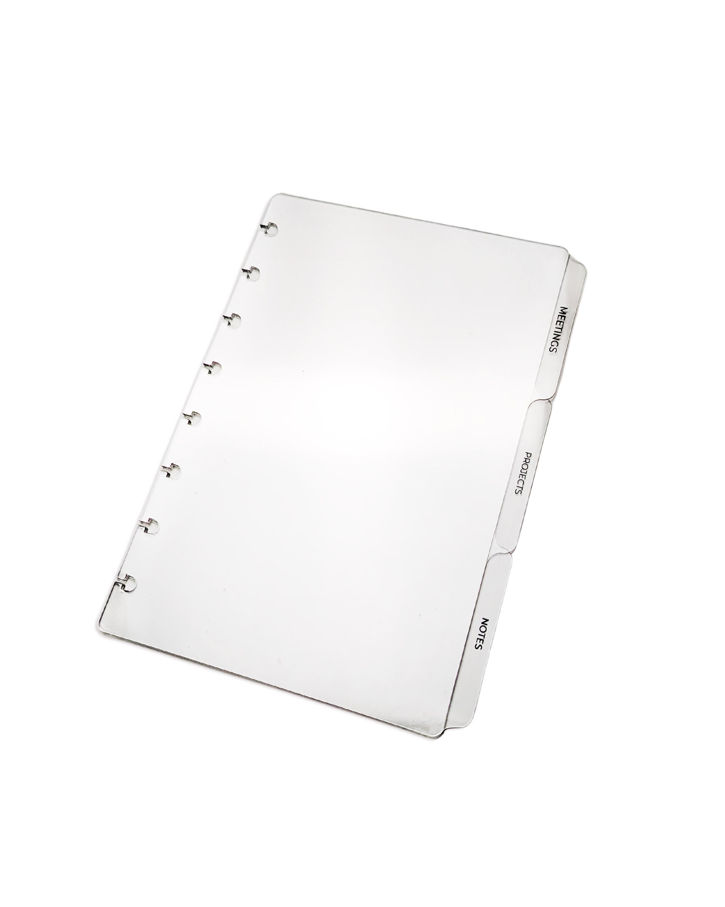 Clear tabbed planner business reference tabbed dividers for discbound planners by Jane's Agenda.