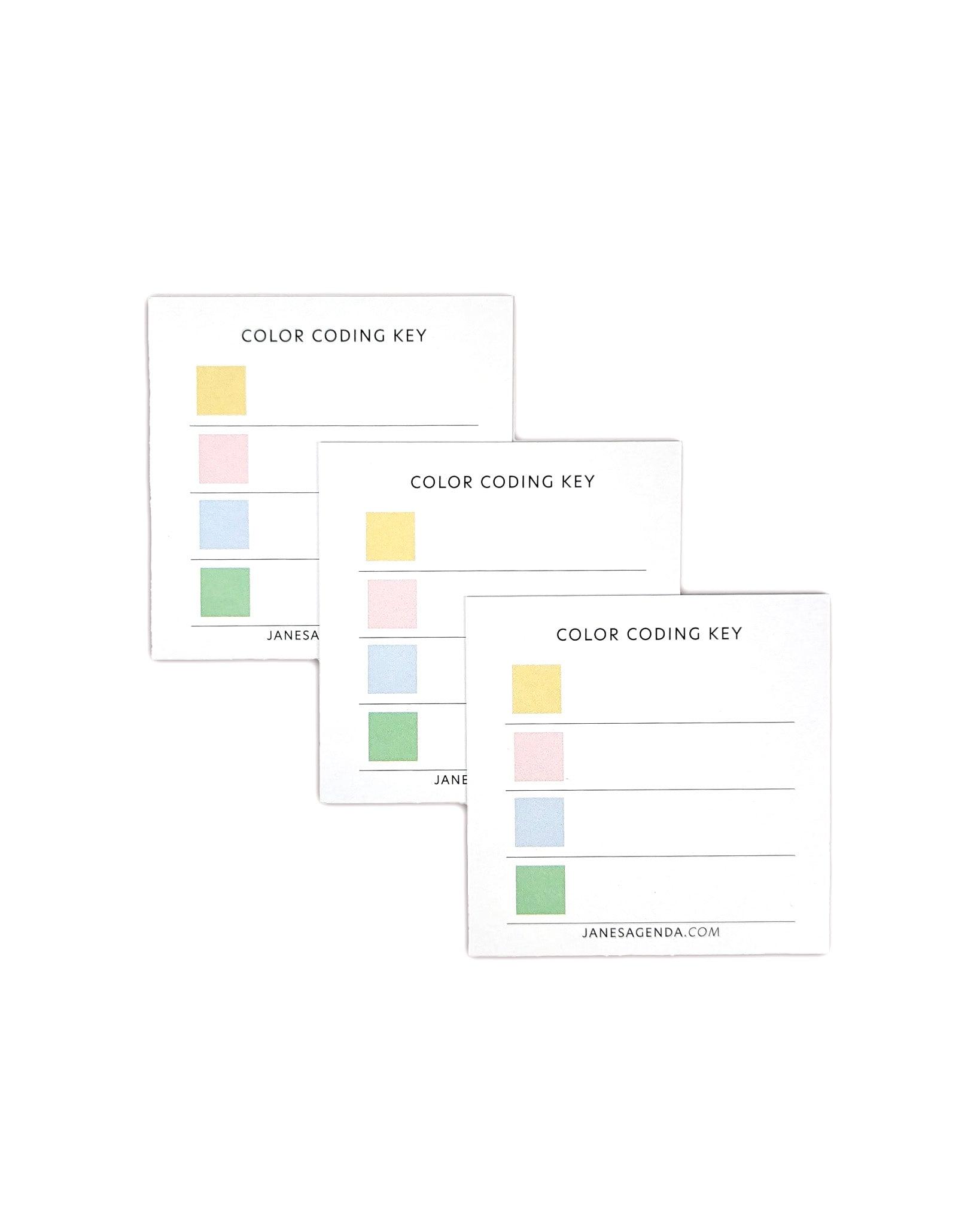 Color Coding Key Cards | Set of 3 | Jane's Agenda®