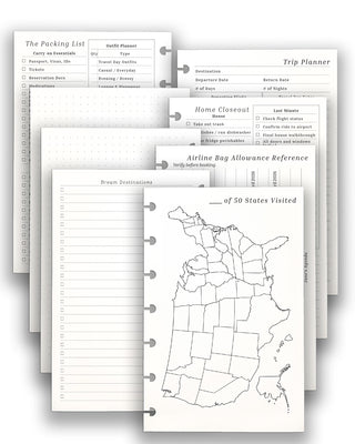 Jane's Agenda Discbound Planning Insert Refills Travel Insert Pack Trip Planner and Reference