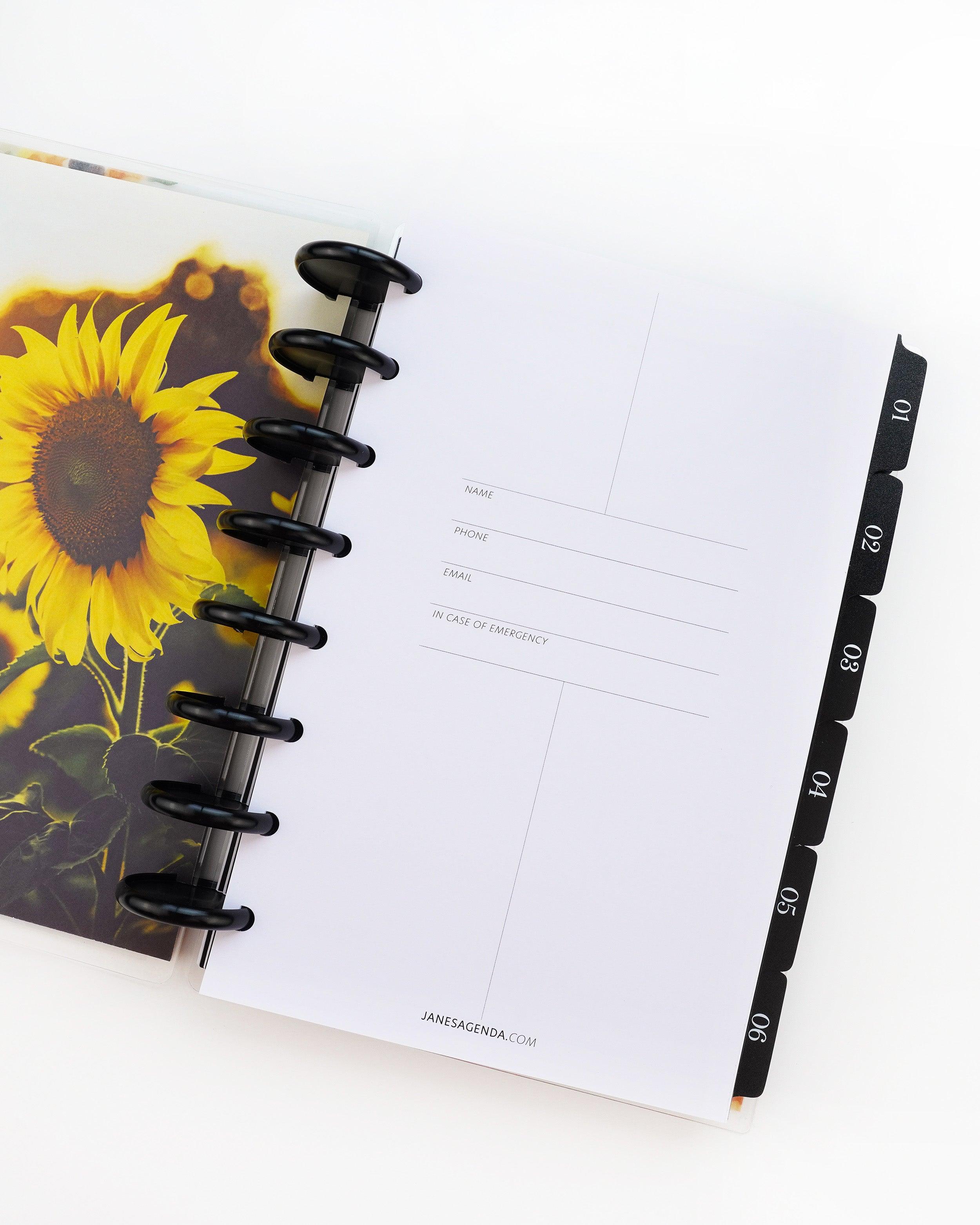 The Sunflower Planner | Discbound | 12 Months Undated - Jane's Agenda®