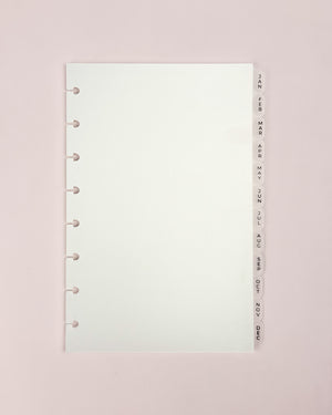 Frosted monthly tabbed dividers