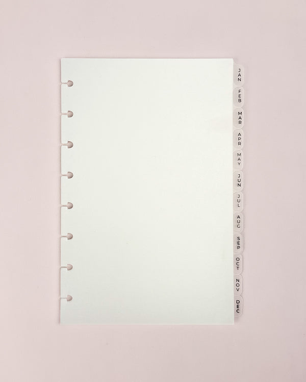 Frosted monthly tabbed dividers from Jane's Agenda