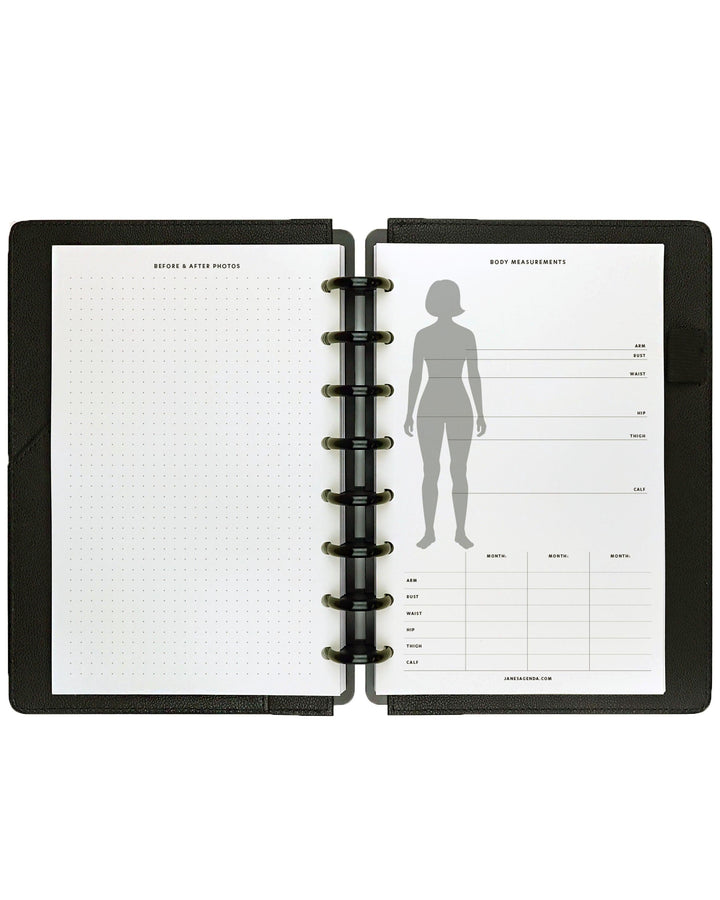 Wellness dossier planner inserts for tracking your health journey with your discbound planner, disc notebook, or A5 size planner binder system by Jane's Agenda.