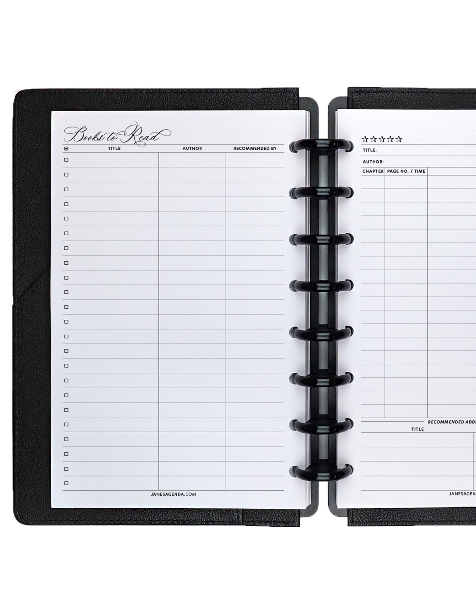 Reading Journal Planner, Leather Hardcover Book Reading Log