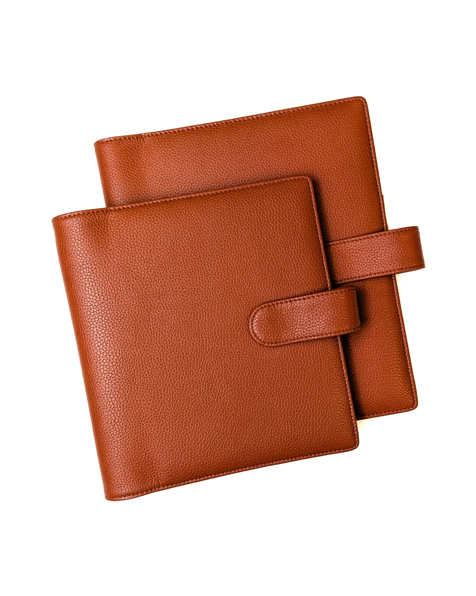 Fall leaf vegan leather wrap around discbound planner cover by Jane's Agenda.