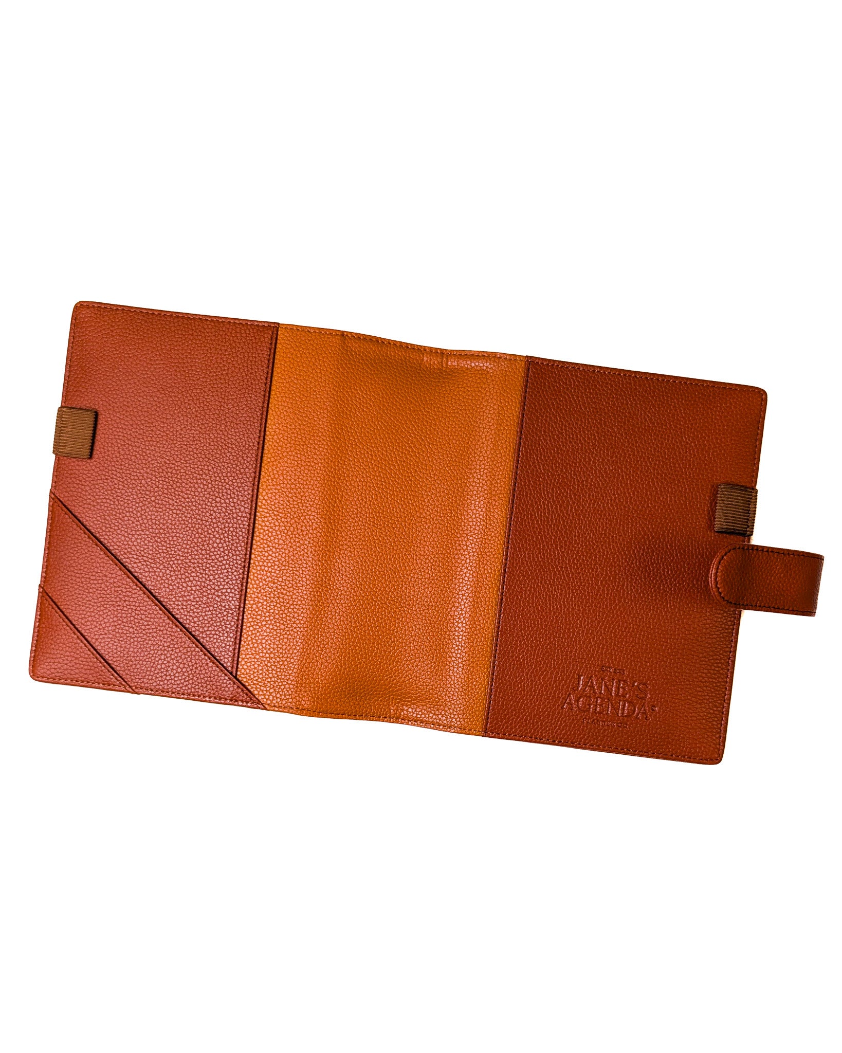 Fall leaf vegan leather wrap around discbound planner cover by Jane's Agenda.