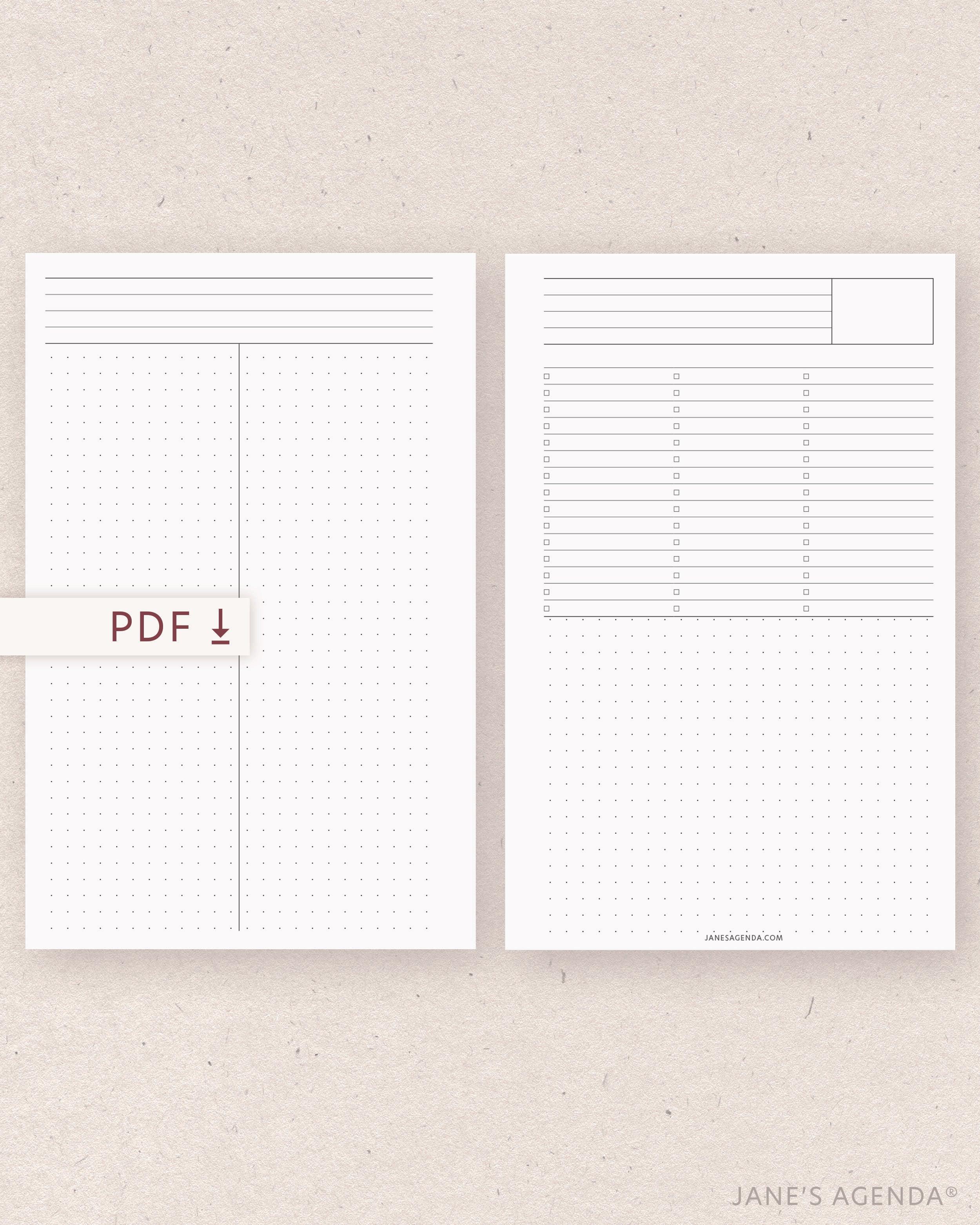 PRINTABLE: Flex Notes Planner Inserts | Jane's Agenda