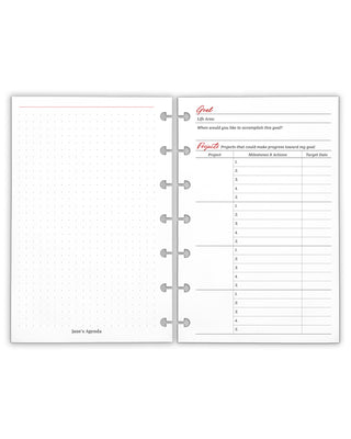 Goals Planner Inserts for Discbound Planner Systems by Jane's Agenda.