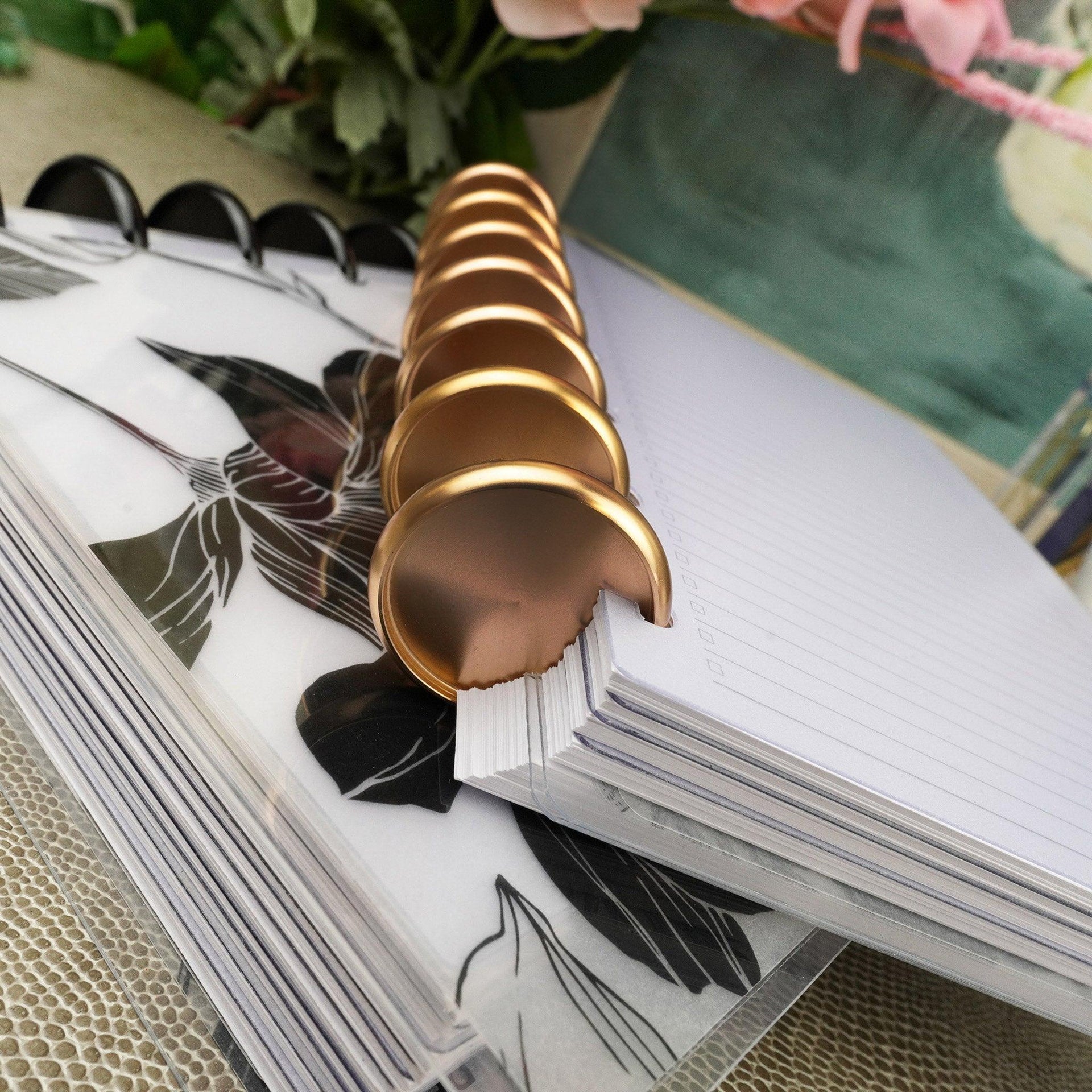 Gold Metal Planner Discs for Discbound Planners and Disc Notebooks by Jane's Agenda.