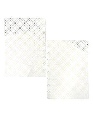 Clear Plastic Discbound Planner Cover | Gold Foil Diamond Pattern