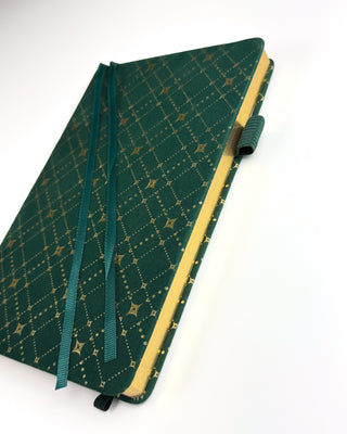 Book Bound Notebook | Green & Gold | Dot Grid Journal