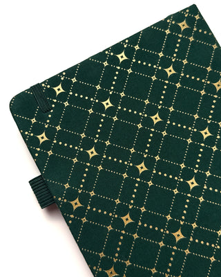 Book Bound Notebook | Green & Gold | Dot Grid Journal