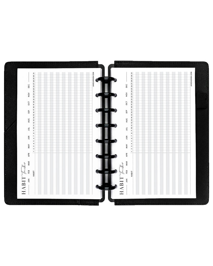 Monthly habits planner inserts for disc-bound planners and disc notebooks by Jane's Agenda.