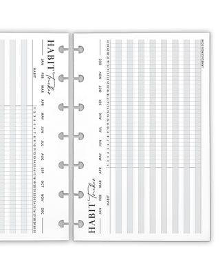 Habit Tracker Planner Inserts for discbound planner systems by Jane's Agenda.