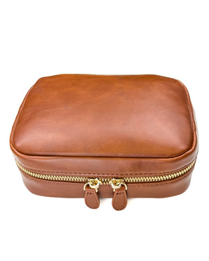 Mini train case in hazelnut
