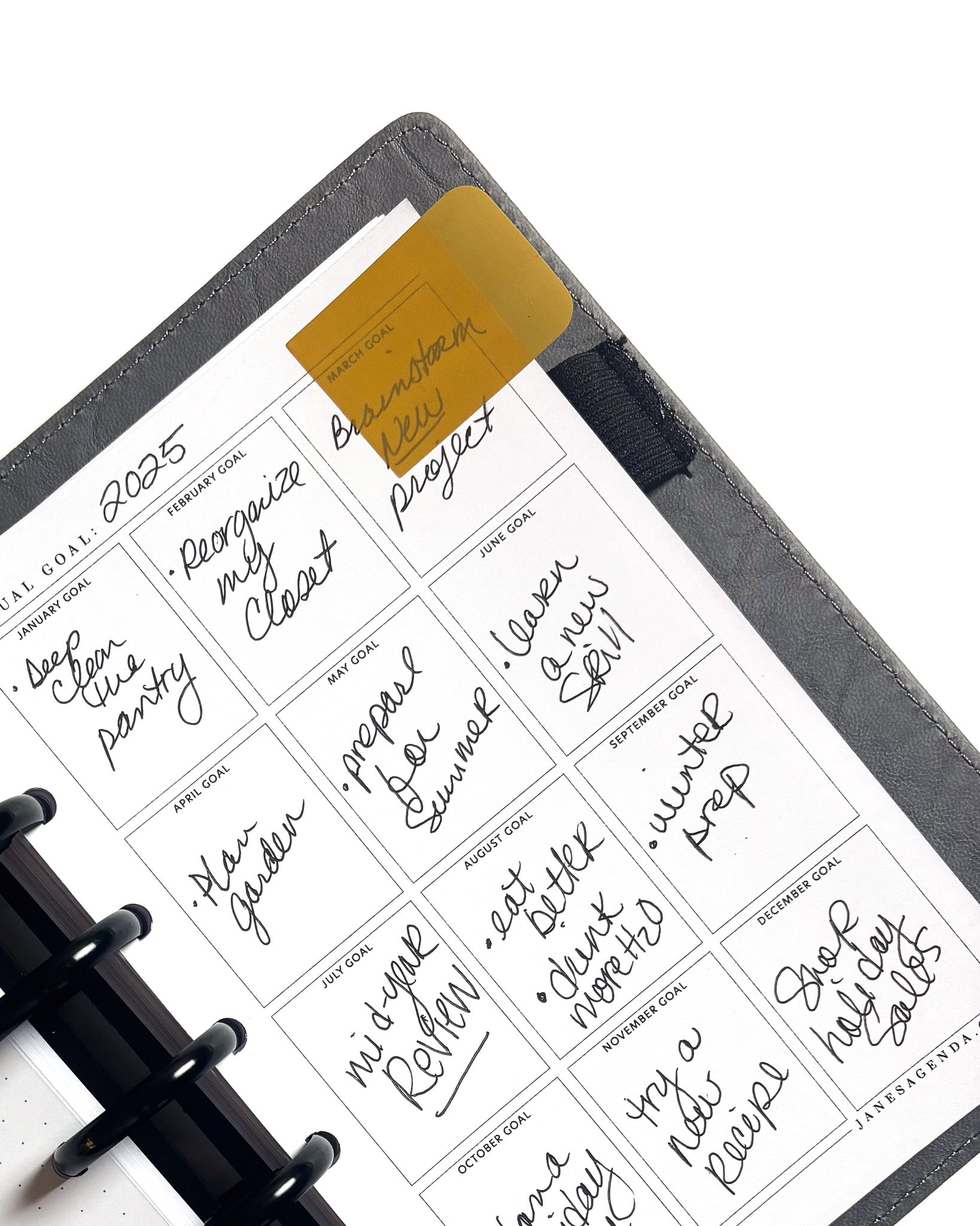 Adhesive page flags in a rich mustard tone, perfect for planners and note-taking