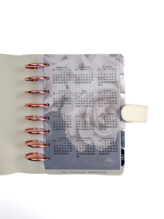 Tabbed 2026 calendar for discbound planners