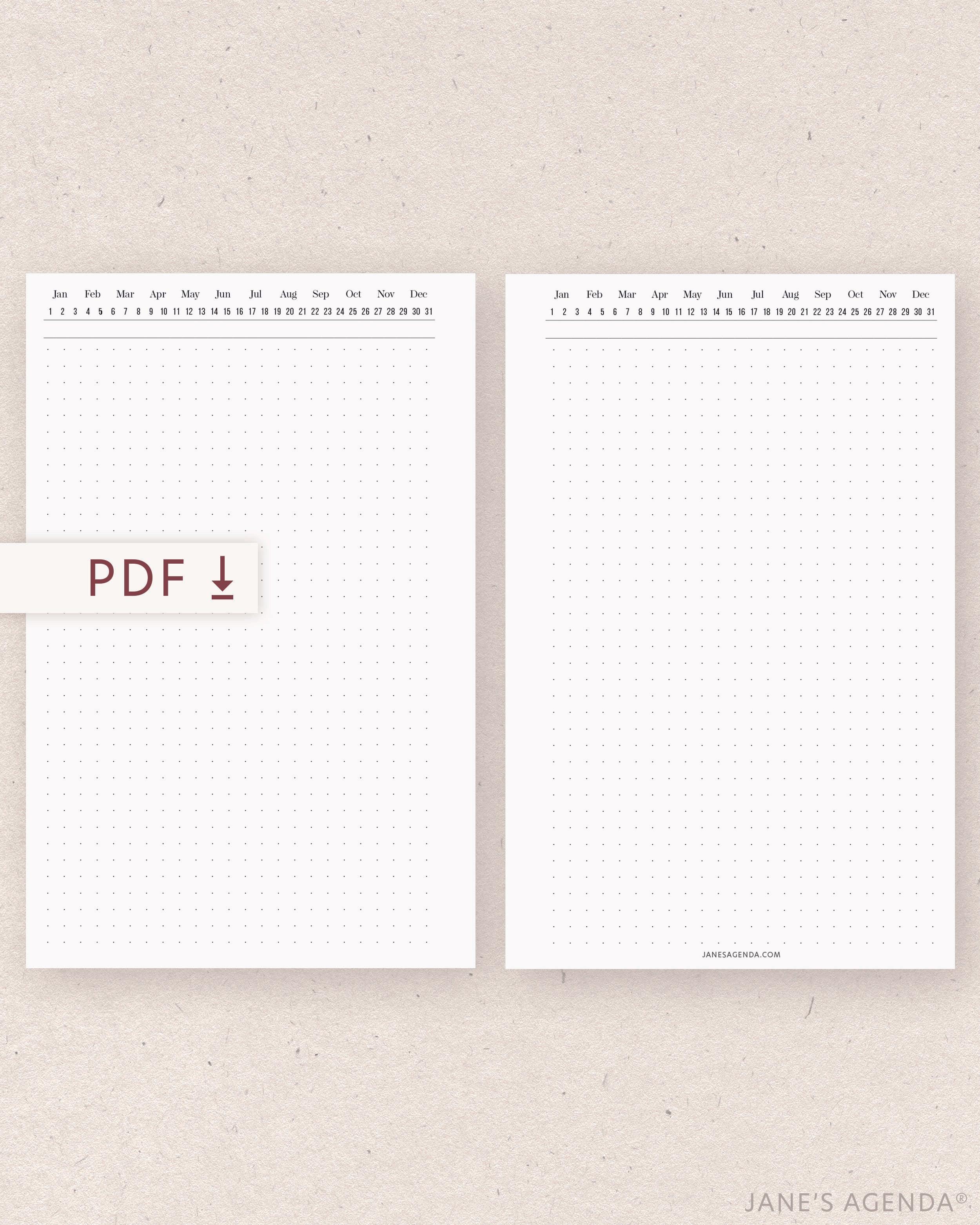 Printable planner inserts by Jane's Agenda for disbound and six ring planners and planner binder systems.