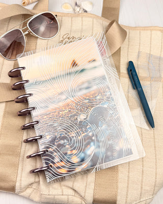 Clear Discbound Planner Cover |  Joy Over Obligation | White Ink