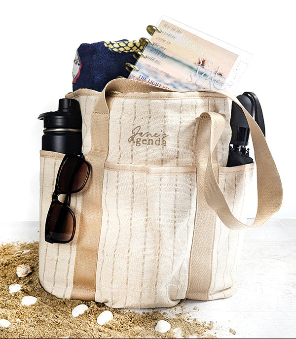 Nantucket pinstripe tote from Jane's Agenda