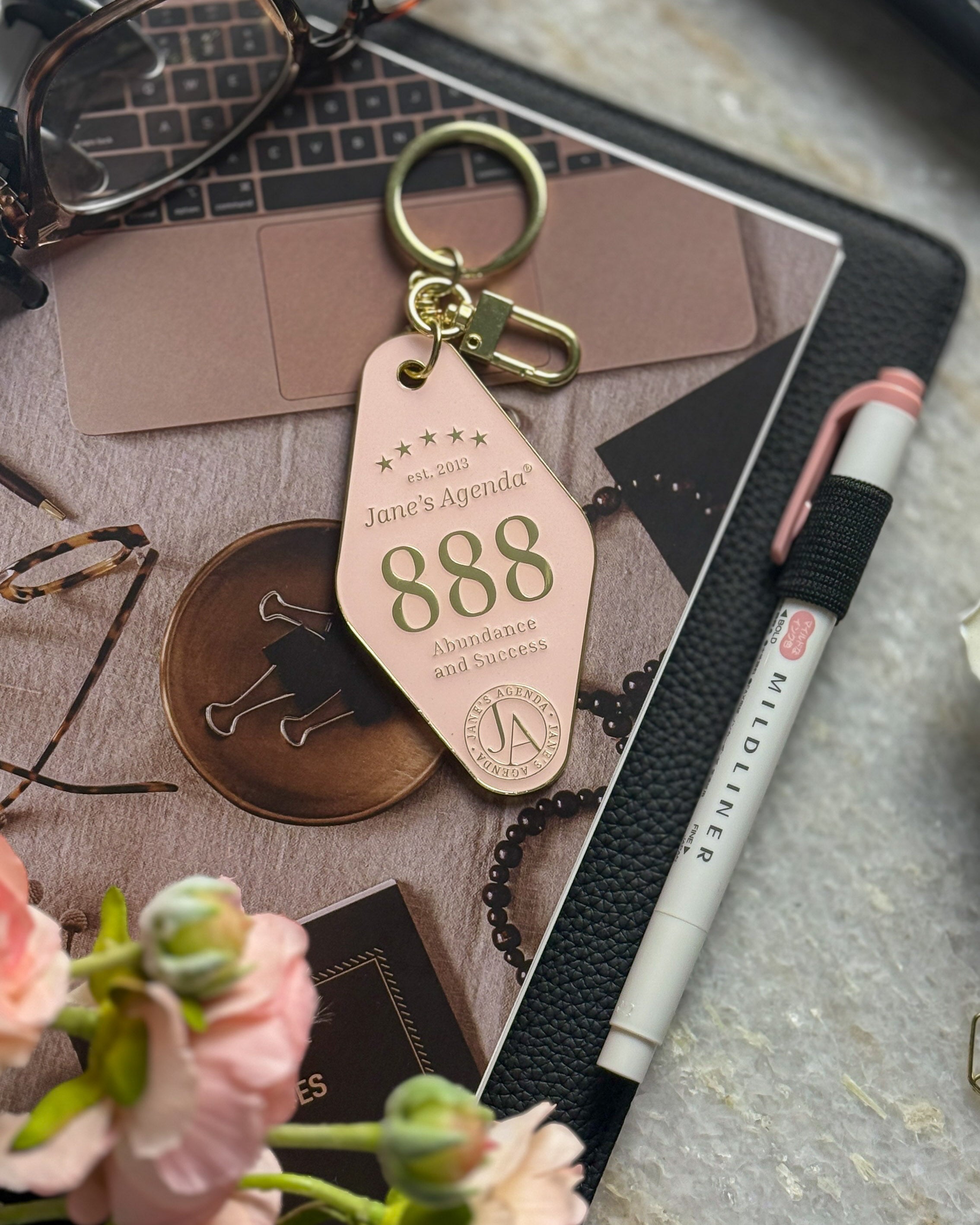 Gold Metal Keychain | Abundance and Success – Jane's Agenda®