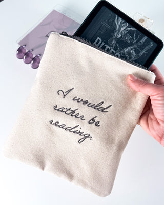 Canvas Zipper Pouch | I'd Rather Be Reading