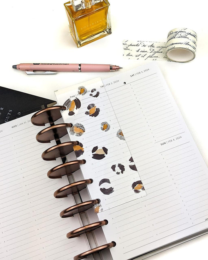 Leopard Print Clear Plastic Page Finder and Book Mark for Discbound and Size Ring Planners.