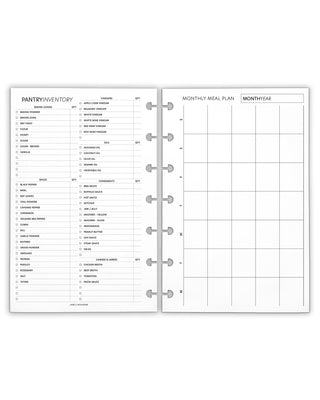 Meal Planning Grocery Discbound Planner Inserts by Jane's Agenda.